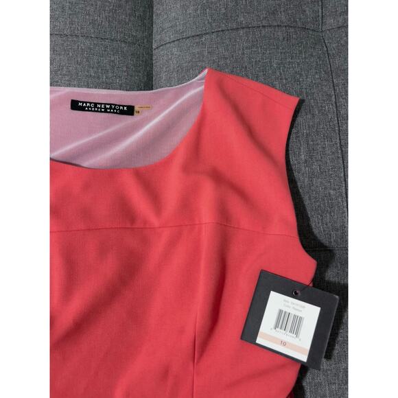 NWT Marc New York Andrew Marc Dress Women 10 Orange Sheath Lined Missing‎ Belt - Picture 6 of 8
